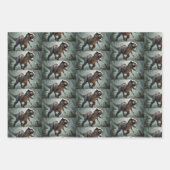 Kinder T-Rex, die durch Dschungel laufen Geschenkpapier Set (Vorderseite 3)