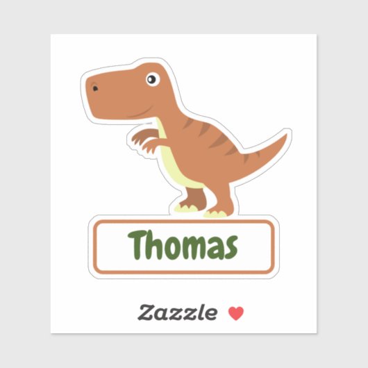 Kinder T-Rex Dinosaur Individuelle Name Label (Blatt)