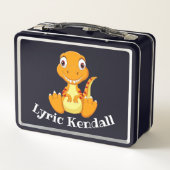 Kinder T-Rex Dinosaur Pink Lunchbox (Rückseite)