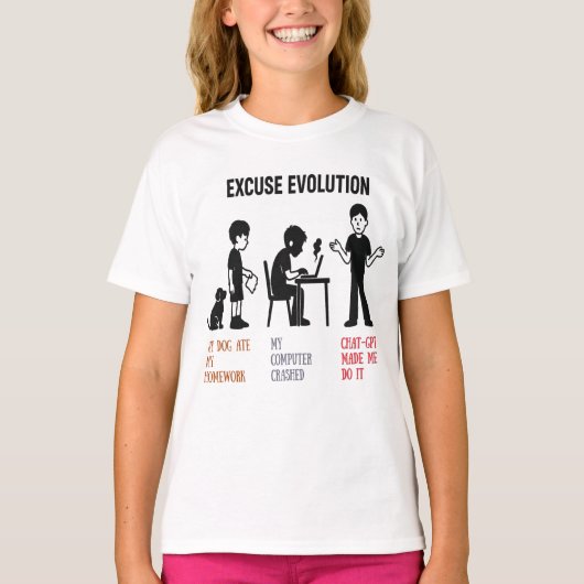 Kinder T - Shirt."Entschuldige Evolution" lustig - T-Shirt (Vorderseite)