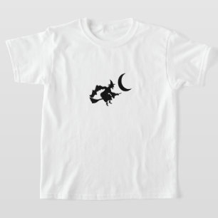 Kinder-T-Shirt-Hexe auf Besen Grusel-Spinne auf de T-Shirt