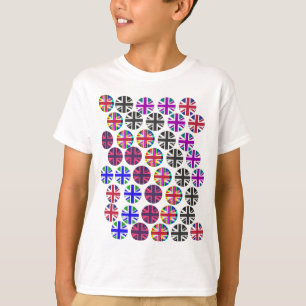 Kinder T-Shirt. Jack/Flaggen mit mehrfarbiger Gewe T-Shirt