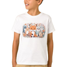 Kinder - T - Shirt - Waldtiere