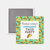 Kinder Taco Birthday Danke Gastgeschenk Magnet (Vorderseite/Rückseite)