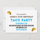 Kinder Taco Night Birthday Party Einladung (Vorderseite)