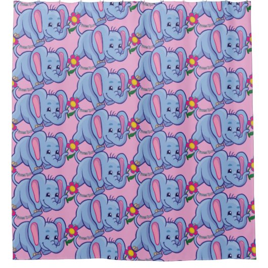Kinder tanzen Elephant Daisy Duschvorhang (Vorderseite)