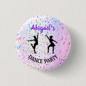 Kinder tanzen Farben und Sterne überall Button (Vorderseite)