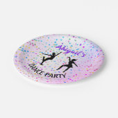 Kinder tanzen Farben und Sterne überall Pappteller (Schrägansicht)