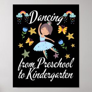 Kinder tanzen in Kindergarten Ballerina Preschool  Poster