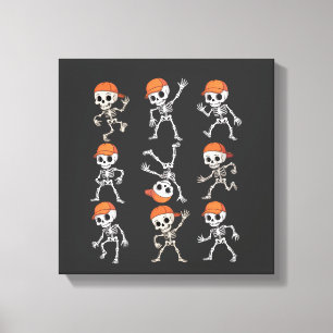 Kinder tanzen Skelett Halloween Leinwanddruck