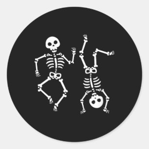 Kinder tanzen Skelette Halloween-Shirt für Boy Gir Runder Aufkleber