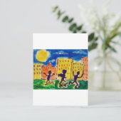 Kinder tanzen von Piliero Postkarte (Stehend Vorderseite)