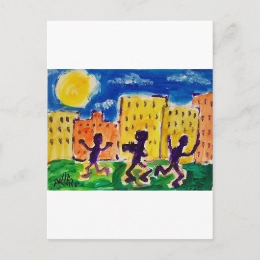 Kinder tanzen von Piliero Postkarte (Vorderseite)