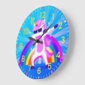 Kinder ・ Tanzunikorn ・ Wall Clock Große Wanduhr (Winkel)