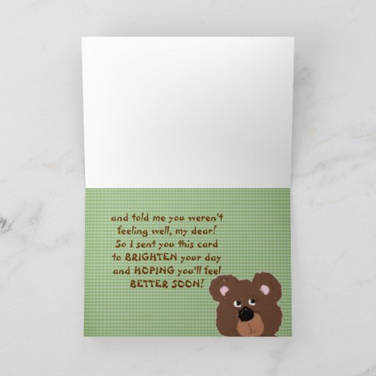 Kinder Teddy Bear gut Karte (Innenseite)