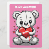 Kinder Teddy Bear Valentinstag Feiertagskarte (Vorne/Hinten)