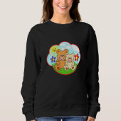 Kinder Teddybär im Sommer Sonnenwolken Blume 3 Sweatshirt (Vorderseite)