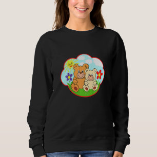 Kinder Teddybär im Sommer Sonnenwolken Blume 3 Sweatshirt