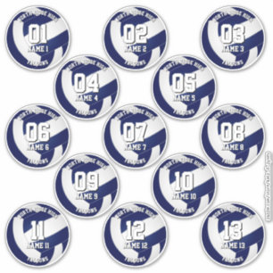 Kinder Teenager Navy Blau Weiß 13 Volleyball Club Aufkleber