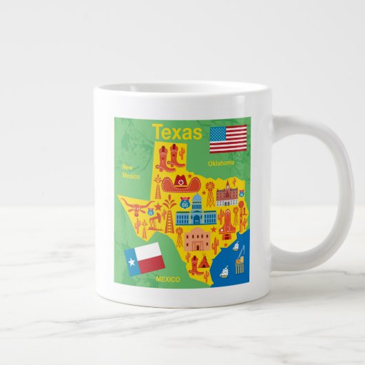 Kinder Texas Karte Jumbo-Tasse (Rechts)