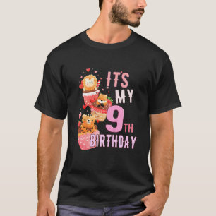 Kinder Tier Cupcake sein 9. Geburtstagskind 9 Jahr T-Shirt
