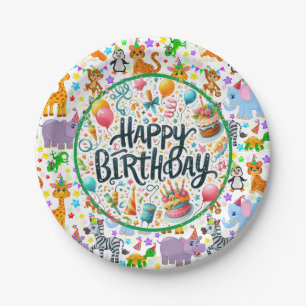 Kinder-Tier-Geburtstags-Papierplatten Pappteller