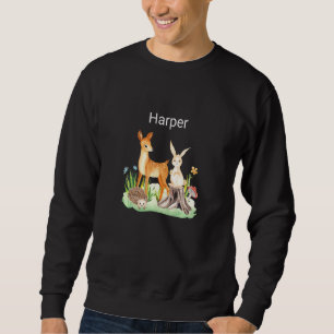Kinder Tier Hirsch Kaninchen Igel Harper Premium Sweatshirt