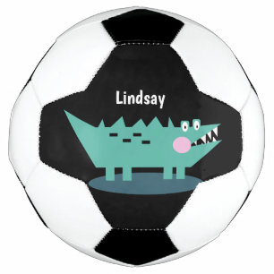 Kinder-Tier-Krokodil-Druck-Monogramm-Name Fußball