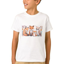Kinder Tierische T - Shirt - Fox und Owl
