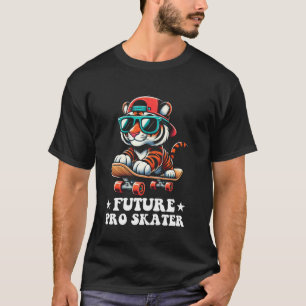 Kinder Tiger Auf Einem Skateboard Skater Jungen T-Shirt