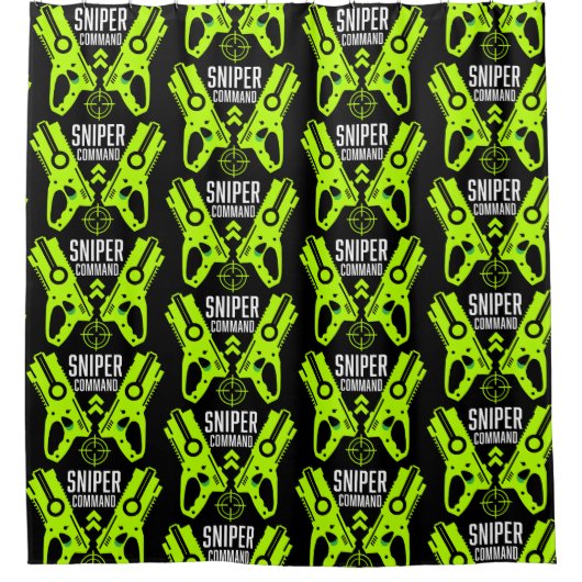 Kinder Toy Gun Battle Weihnachten Duschvorhang (Vorderseite)