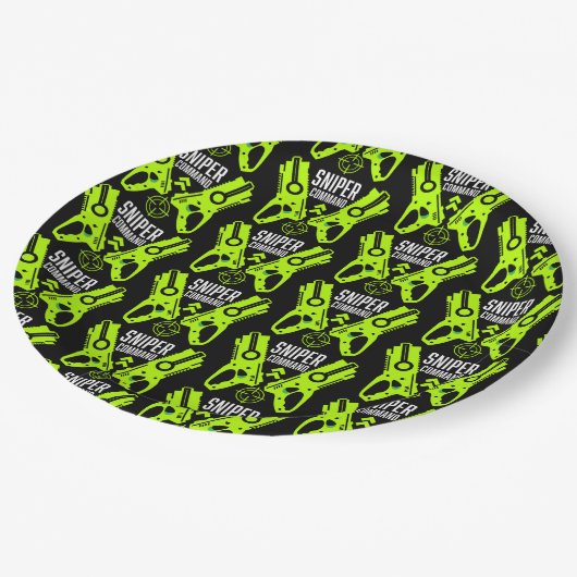 Kinder Toy Gun Battle Weihnachten Pappteller (Schrägansicht)