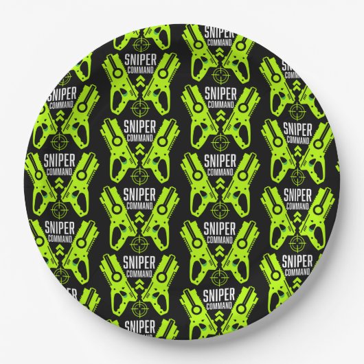 Kinder Toy Gun Battle Weihnachten Pappteller (Vorderseite)