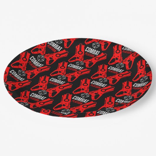 Kinder Toy Gun Battle Weihnachten Pappteller (Schrägansicht)