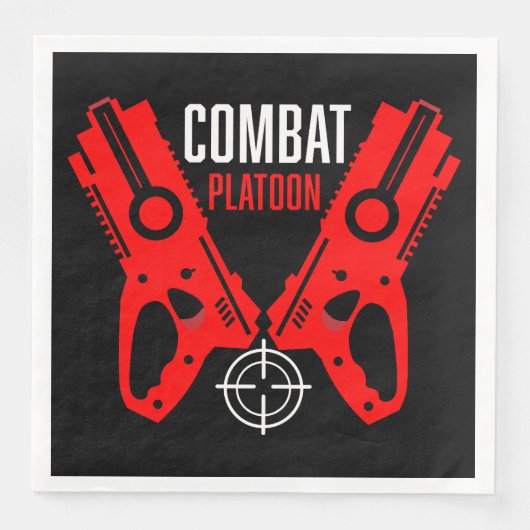 Kinder Toy Gun Battle Weihnachten Serviette (Vorderseite)