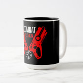 Kinder Toy Gun Battle Weihnachten Zweifarbige Tasse (VorderseiteRechts)