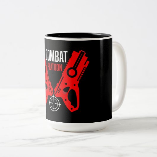 Kinder Toy Gun Battle Weihnachten Zweifarbige Tasse (VorderseiteRechts)