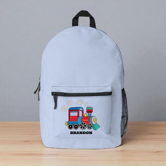 Kinder Train Boys Blue Individuelle Name Bedruckter Rucksack