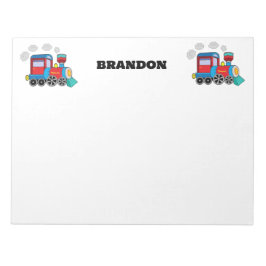 Kinder Train Boys Blue Individuelle Name Notizblock