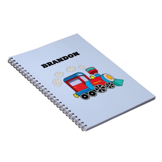 Kinder Train Boys Blue Individuelle Name Notizblock (Rechte Seite)