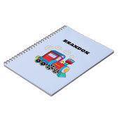 Kinder Train Boys Blue Individuelle Name Notizblock (Linke Seite)