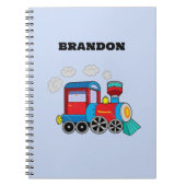 Kinder Train Boys Blue Individuelle Name Notizblock (Vorderseite)