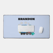 Kinder Train Boys Blue Individuelle Name Schreibtischunterlage (Tastatur & Maus)