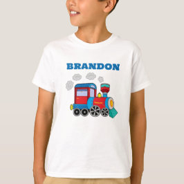 Kinder Train Boys Blue Individuelle Name T-Shirt