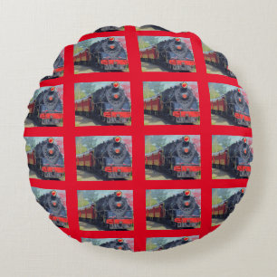 Kinder "Train Print" Zimmerdekor Rundes Kissen