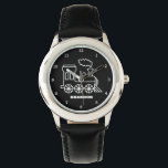 Kinder trainieren Jungs schwarzen Individuelle Nam Armbanduhr<br><div class="desc">Schwarz,  Bahn,  Transport,  Lokomotive,  Fahrzeug,  Uhr für Kinder. Gewohnt,  Kinder,  Name,  schwarze Stahlknaben sehen zu. Personalisieren Sie es mit dem Namen Ihres Kindes.</div>