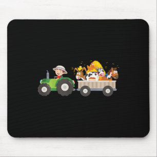 Kinder Traktor Farm Bauern Tiere Pferd Kuh Huhn Mousepad