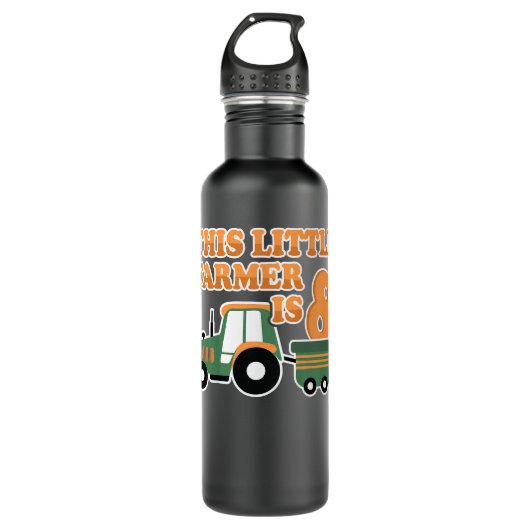 Kinder Traktor ich bin 8 Jahre Boy Traktor Farm 8  Edelstahlflasche (Vorderseite)