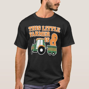 Kinder Traktor ich bin 8 Jahre Boy Traktor Farm 8 T-Shirt