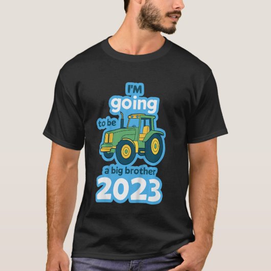 Kinder Traktor ich werde ein großer Bruder 2023 T-Shirt (Vorderseite)